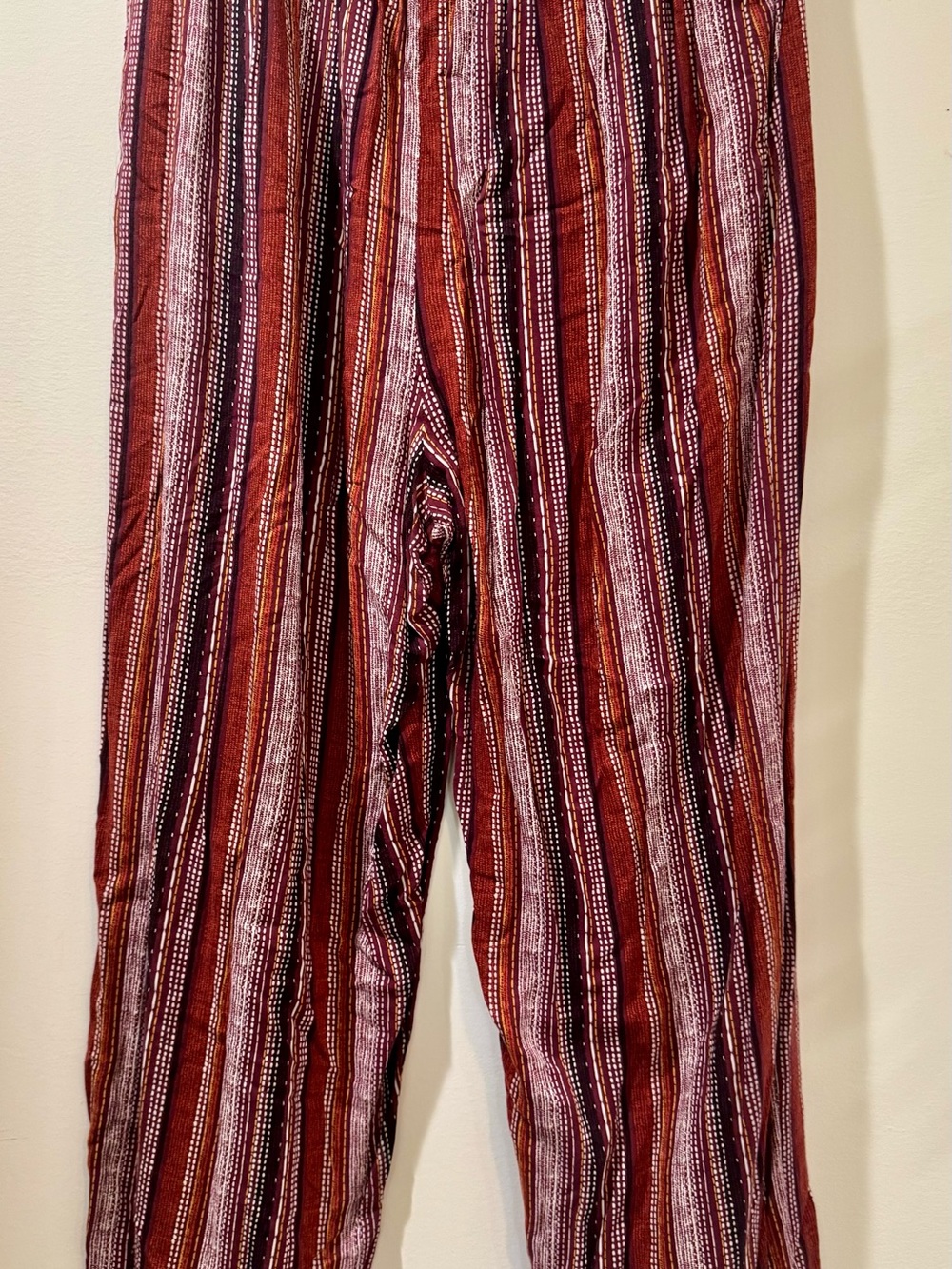 Band of Gypsies Rust and Black Striped Wide Leg Pants